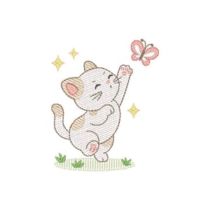 Gatinho com Borboleta (Pontos Leves)