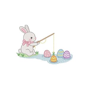 Coelhinho Pescando Ovos de Páscoa (Pontos Leves)