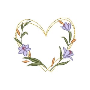 Lírio na Moldura Coração