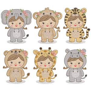  Menina com Fantasia de Animal (Pontos Leves)