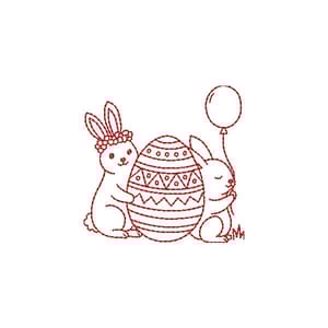 Coelhinho da  Pascoa (Redwork)