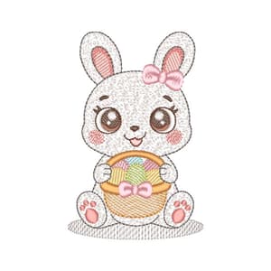 Coelhinha com Cestinha de Páscoa (Pontos Leves)