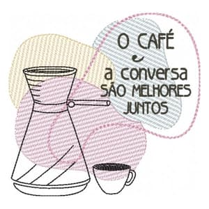 Frase de Café (Contorno e Pontos Leves)