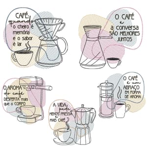 Frases de Café (Contorno e Pontos Leves)