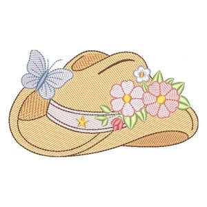 Chapéu com Floral (pontos Leves)