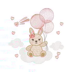 Coelha Sentado na Nuvem (Pontos Leves)