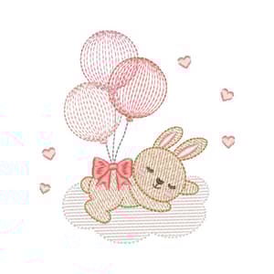 Coelha Dormindo na Nuvem (Pontos Leves)