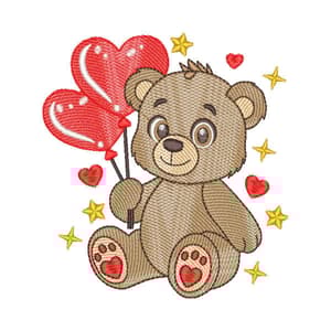 Urso de pelúcia com balões (Pontos Leves)