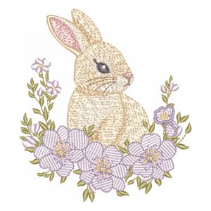 Coelho na Moldura Floral