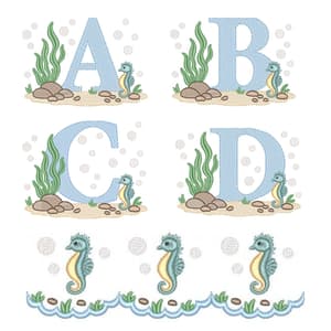  Alfabeto Moldura Fundo do Mar (Pontos Leves)