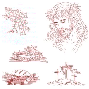  Páscoa Cristã (Redwork)