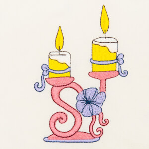 Candle Embroidery Design