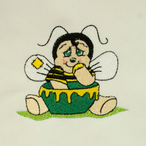Matriz de bordado abelha comendo mel