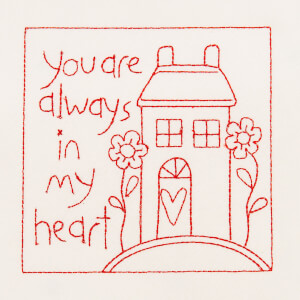 Redwork heart Embroidery Design