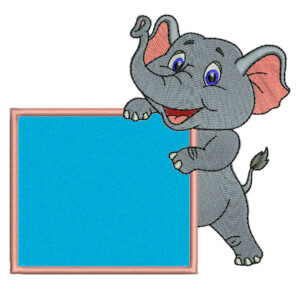 Matriz de bordado Elefante (aplique) 1