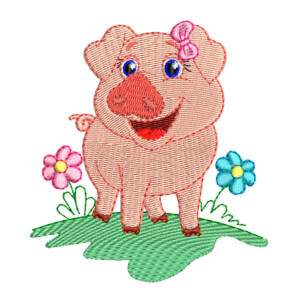 Pig Embroidery Design