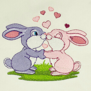 Bunny in love Embroidery Design
