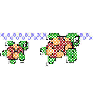 Matriz de bordado tartarugas 01 (ponto cruz)