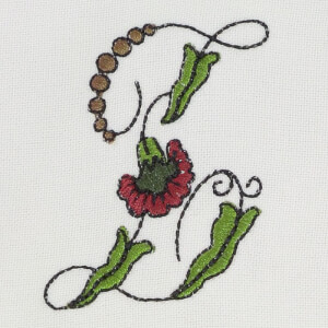Matriz de bordado Monograma Floral J (6) 