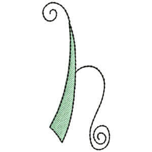 Matriz de bordado monograma estilizado infantil letra h