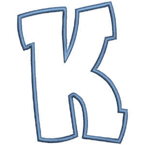 Matriz de bordado monograma aplique infantil bold letra K