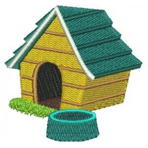 Dog house Embroidery Design