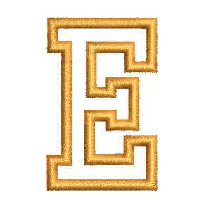 Matriz de bordado Monograma (athleticblock) Letra E