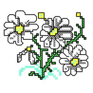Matriz de bordado Flores 01 (ponto cruz)