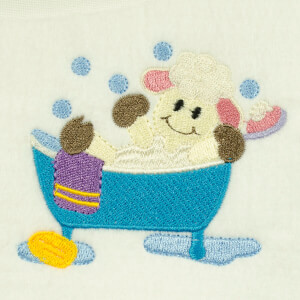 Animal bath Embroidery Design