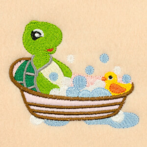 Animal bath applique Embroidery Design
