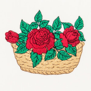 Flower basket Embroidery Design
