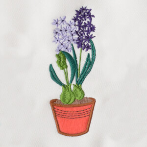 Flower vase Embroidery Design