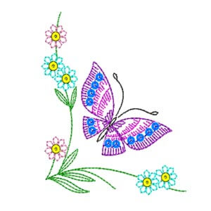 Butterfly sequin Embroidery Design