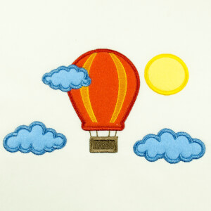 Air balloon applique Embroidery Design