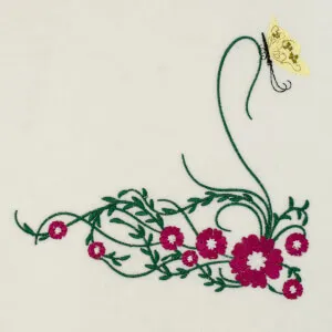 Matriz de bordado floral de canto