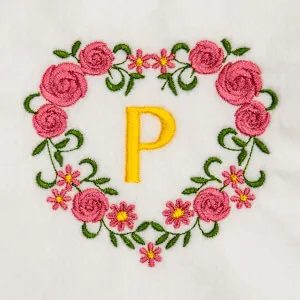 Matriz de bordado Monograma Floral P