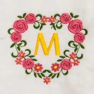 Matriz de Bordado  Monograma Floral M