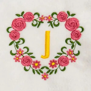 Matriz de bordado Monograma Floral J
