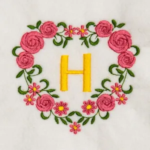 Matriz de bordado Monograma Floral H