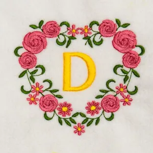 Matriz de bordado Monograma Floral D