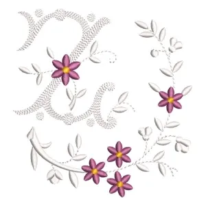 Matriz de bordado Monograma Floral Letra Z