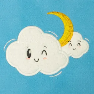 Matriz de bordado Nuvens Cute (Aplique)