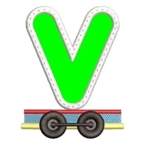 Matriz de bordado Monograma Trenzinho Letra V (Aplique)