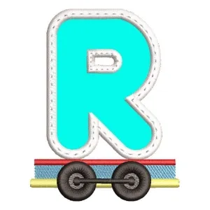 Matriz de bordado Monograma Trem Letra R (Aplique)