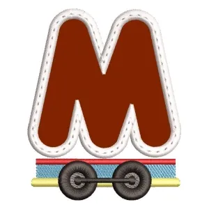 Matriz de bordado Monograma Trem Letra M (Aplique)