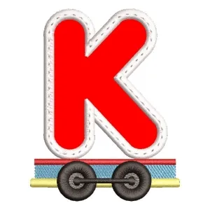 Matriz de bordado Monograma Trem Letra K (Aplique)
