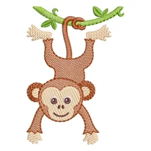 Matriz de bordado Macaco Safari (Pontos Leves)