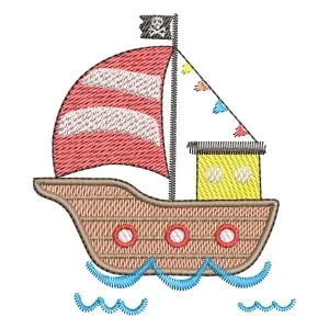 Matriz de bordado Navio Pirata (Pontos Leves)