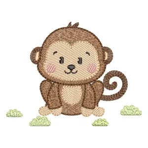 Matriz de bordado Macaquinho Baby (Pontos leves)