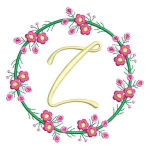 Matriz de bordado Monograma Floral Letra Z